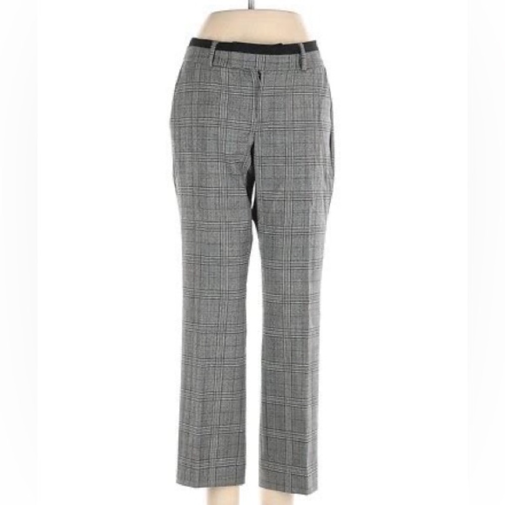 Banana Republic Grey Plaid Trousers (Petite)